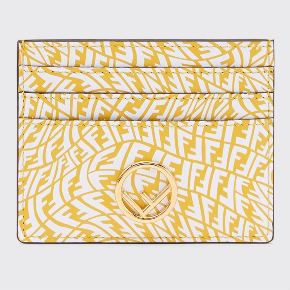 Fendi "Vertigo" FF Card Case Wallet 100% Authentic